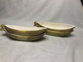 Vintage Set Of 4 Ceramic Banana Split Boats Japan Ice Cream Dishes 10 Inches