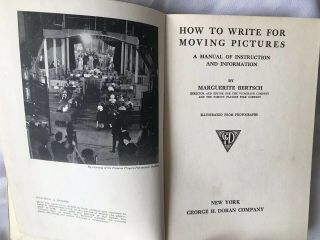 1917 How To Write For Moving Pictures By Marguerite Bertsch Hc Vg