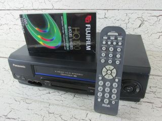 Panasonic Vcr Vhs Video Cassette Player Recorder Remote Hi - Fi Stereo Pv V4521