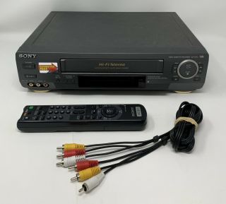 Sony Slv - Ax10 4 - Head Hi - Fi Stereo Vcr Vhs Video Cassette Recorder W/ Remote