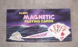 Vintage Kling Magnetic Playing Cards & Game Board Windproof 1 Deck