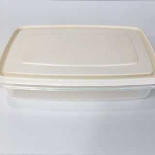 Vtg Rubbermaid Servin Saver 6 Rectangle Container W/ Almond Lid 7 Cups