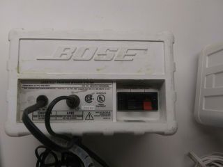2 Vintage White Bose Roommate Powered Stereo Speakers With Wires 6