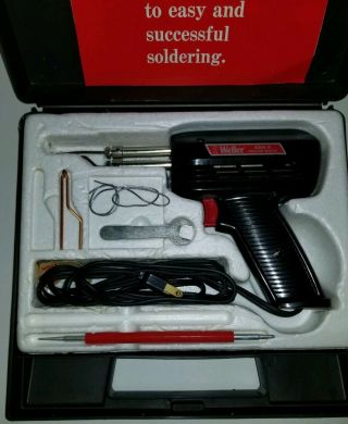 Vintage Weller Solder Gun Kit Hard Case Model 8200 N 100/140 Watts -