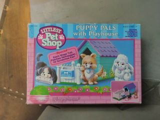 Vintage Littlest Pet Shop Puppy Pals Playhouse Complete Box Kenner 1992