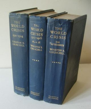 Wwi - Winston S.  Churchill - The World Crisis 3 Vols.  1923 - 1929 First Editions
