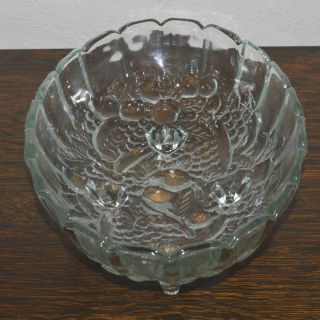 Vintage Indiana Glass Clear Harvest Grape Oval Footed Fruit Bowl 2