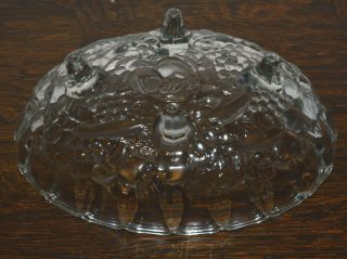 Vintage Indiana Glass Clear Harvest Grape Oval Footed Fruit Bowl 5