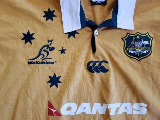 Vintage Rugby Union Shirt mens XXL Canterburry wallabies Australia Qantas 90s 2