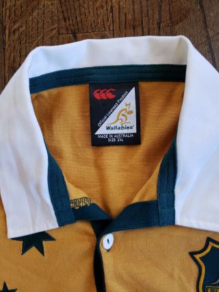 Vintage Rugby Union Shirt mens XXL Canterburry wallabies Australia Qantas 90s 3