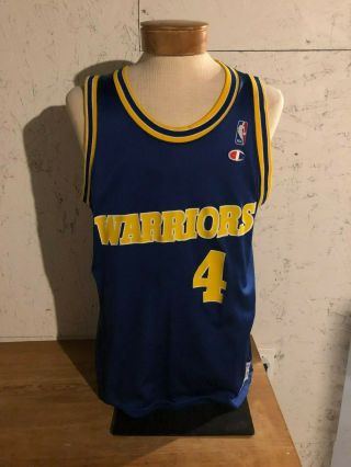 S Vintage Chris Webber Rookie Champion Jersey Size 44 Golden State Warriors 90 