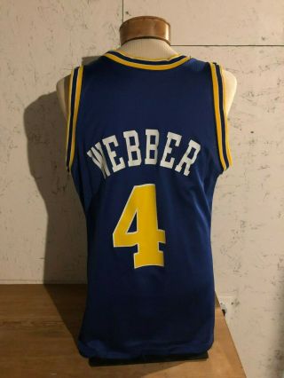 s Vintage CHRIS WEBBER Rookie Champion Jersey Size 44 GOLDEN STATE WARRIORS 90 ' s 7