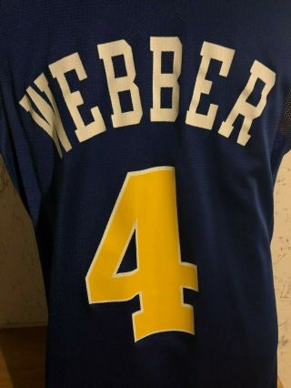 s Vintage CHRIS WEBBER Rookie Champion Jersey Size 44 GOLDEN STATE WARRIORS 90 ' s 8