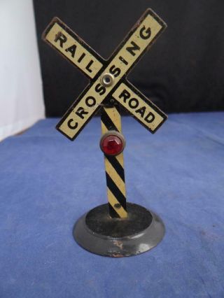 Vintage Marx Model Railroad Accessory Railroad Crossing Sign O Gauge/s Scale