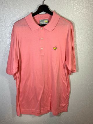 Vintage Masters Augusta National Golf Shop Pink Polo Golf Shirt Mens L Slazenger