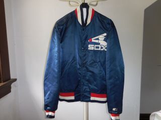 Vintage 80s Chicago White Sox Starter Jacket Medium Mlb Baseball Blue