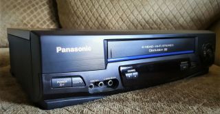 Panasonic Pv - V4521 4 Head Vcr Recorder Vhs Player Omnivision Hi - Fi With Av Cable