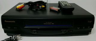 Panasonic Vcr Vhs Player Complete With Remote,  Cables Pv - V4020