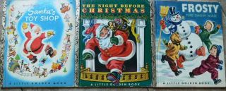 3 Vintage Little Golden Books The Night Before Christmas,  Santa 
