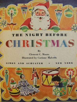 3 Vintage Little Golden Books THE NIGHT BEFORE CHRISTMAS,  SANTA ' S TOY SHOP, 3