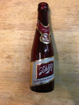 Vtg 1950 Schlitz Collectible Royal Ruby Red Anchor 7oz Beer Bottle