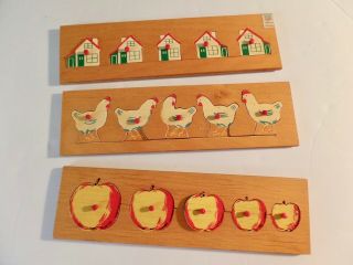 Vintage Handcrafted Wooden Preschool Toddler Toys Puzzles From Holland