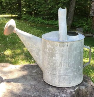 Dover Galvanized Metal Watering Can Sprinkler Head Garden Large Vintage