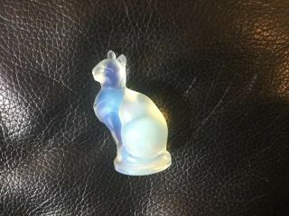 Vintage Sabino France Opalescent Art Glass Miniature Cat Figurine Signed