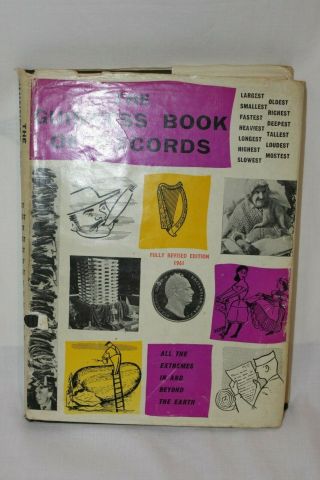 The Guinness Book Of Records 1961 Hard Back Fourth Edition 2nd Impression