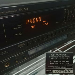 Pioneer Sx - 201 Made In Japan Phono/am/fm/tape/vcr/ld/cd Stereo Receiver 190 Watt