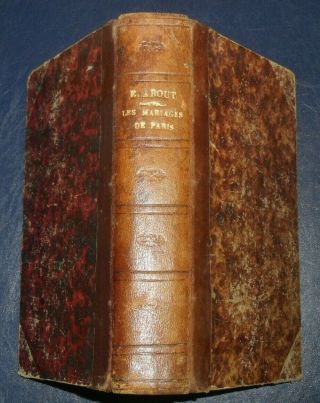 1858 Antique Book Edmond About Short Stories Paris Weddings French Literature