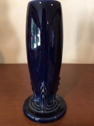Vintage Homer Laughlin Fiesta Ware Cobalt Blue 6” Bud Vase Euc