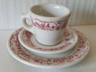 Vintage Howard Johnson ' s Restaurant Cup Saucer And Pie Plate Caribe China 2