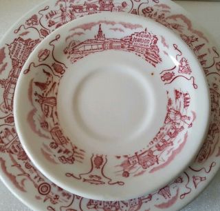 Vintage Howard Johnson ' s Restaurant Cup Saucer And Pie Plate Caribe China 5