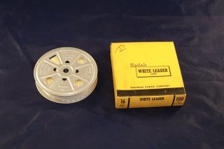 Vintage Kodak 16mm White Leader in Tin Reel 1946 75 of 100 ' 3