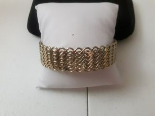 Vintage & Unique Design 14k Gold Plated Cuff Bracelet Pre Owned