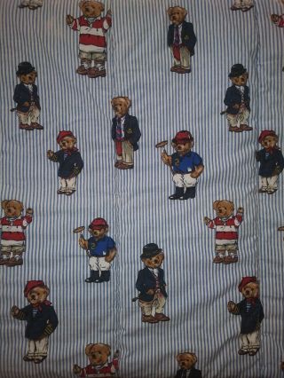 Vintage Ralph Lauren Comforter Bedding POLO TEDDY Bear TWIN Comforter USA VTG 6