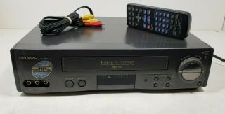 Sharp 4 Head Hifi Stereo Vcr Vc - H973u With Remote And Cables