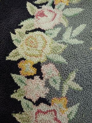 Vintage Petitpoint Oval Virgin 100 Wool Floral Leaf Rug3 ' X 5 ' Priscilla Turner 5