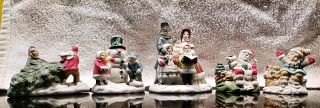 Vtg Christmas Ceramic Figurines,  Carolers,  Snowman,  Santa/kids,  Kids/tree,  Elf/toys