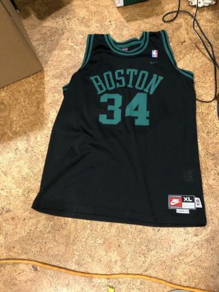 Paul Pierce Nike Rewind Nba Jersey Boston Celtics 34 Sz Xl Black Bird Vtg