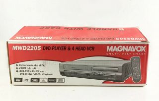 Magnavox Mwd2205 Dvd Vhs Vcr Combo Recorder Player Box Complete &
