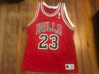 Vintage Made In The Usa Champion Michael Jordan Chicago Bulls Jersey Sz 44