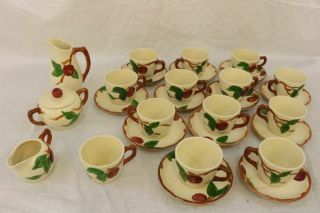 Vintage Franciscan Apple Pattern Cups/saucers/c&s/small Pitcher