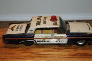 Vintage Cragston Police Car Tin Highway Patrol Battery 649.