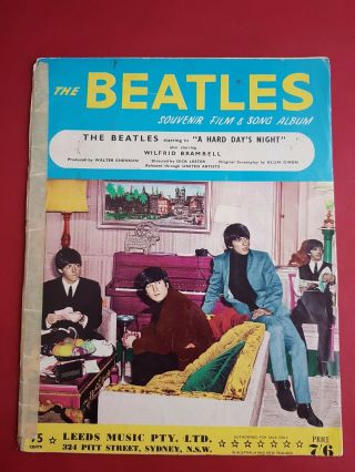 The Beatles Sheet Music & Photo Book Vintage Australia 1964 A Hard Day 