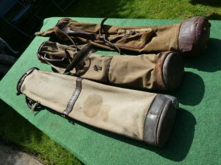 3 Vintage Hickory Era Golf Bags Antique Old Golf Memorabilia (b)