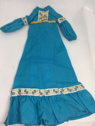 Vintage Barbie The Long View 3282 Very Good Turquoise Dress Long