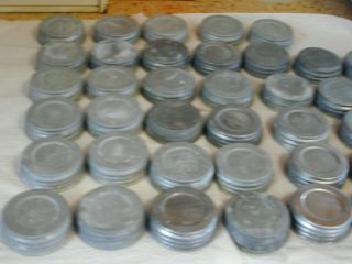 Vintage Zinc Canning Lids With Jar Rubbers