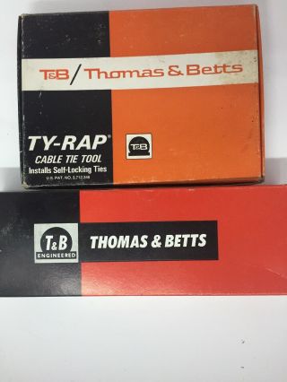 Vintage Thomas & Betts Ty - Rap Cable Tie Tool Wt 193 & Ties (no Straps)